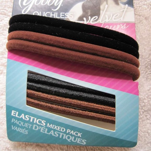 Goody Velvet Secure Elastic Hair Band Ponytailers - Picture 1 of 13